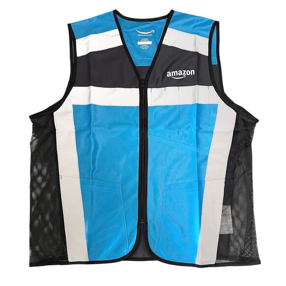 Amazon Flex High Visibility Reflective Safety Delivery Vest Blue M/L - Picture 1 of 4